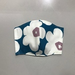 大きいお花柄の立体マスク（ターコイズ）