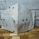 88.大きめ布マスク 白猫🐾