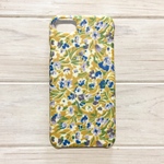 小花柄 マスタード スマホケース【Xperia/GALAXY/iPhone】