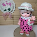 メルちゃん　レミンちゃん　ソランちゃんの帽子とバッグと靴（ビンクリボン）