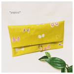 kiruma イエロー 刺繍風リボン ラミネート＊マスクケース 