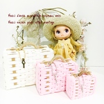 お客様ご予約品です‎٭¨̮ ‎ 8.5cmホワイト　6.5cm4.5cmベビーピンク　ミニトランク　ドールハウスsize