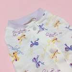 犬服 M ライラックリボン　バックオープン(背中開き) ✨送料無料✨