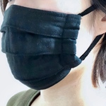 マスク ダブルガーゼ プリーツマスク ブラック