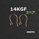 14KGF フックピアス ✴︎2ペア/セット  パーツ