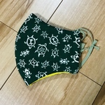 手ぬぐいマスク（亀　内側：黄色）大きめ