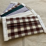 再販！職場でも使いやすい◎ナチュラルプリーツマスク！ホワイト/ベージュボーダー！