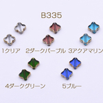 B335-4  60個  ガラスビーズ クローバー 9×9mm メッキ 3×【20ヶ】