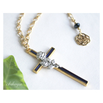Rose＆Blue cross（イタリア製） のバッグチャーム