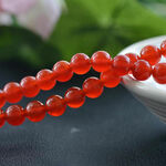 ★半連売り★丸珠 アゲート レッド [Agate Red] 赤色 約6㎜・約8mm