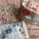 sunnymoon ❤︎呼吸しやすいお洒落なレースプリーツマスク「エレガント・ローズ」