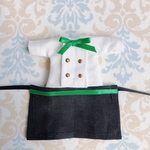 グリーン💚カフェ店員さん衣装2点セット（Tシャツ、エプロン）オビツ11 ねんどろいどどーる