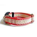 2.5cm幅 25～39cm レース(紅梅) 首輪 犬用