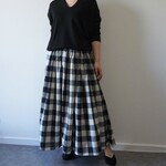 ギンガムチェックロングスカート