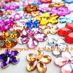 【増量】アクリル花　12mm・17mm　オーロラMIX ８０個セット
