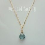 天然石とk14gfのnecklace  モスアクアマリン