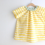 size 120　シマシマ雲の半袖スモック