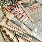 アジ紙/1960~70年頃の古焼け新聞*10pcs/1set