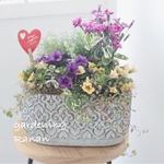 母の日贈り花🌸お花でほっこり🌸yellow❁⃘purple寄せ植え