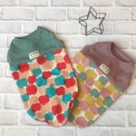 【胴周り35〜90cmセミオーダー】★リンゴ柄切替タンクトップ　グリーン】