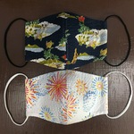 夏用マスク .冷感マスク.ラッフル加工綿マスク. 100%手縫いマスク. 花火マスク、ハワイアンマスク.アロハマスク.お祭りマスク.お中元. 夏に良いプレゼント