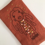 【完売御礼・受注制作】アマビエ刺繍マスクケース　earth