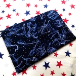 送料込み☆フラットポーチ＊縦13×横幅20cm＊マスクポーチ＊星座柄＊ブラック