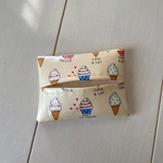 普通サイズ☆ポケットティッシュケース  ラミネート ソフトクリーム