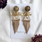 topaz×fringe 大ぶりピアス・イヤリング