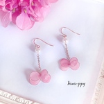 pink ribbon ピアスorイヤリングor樹脂ピアスor樹脂ノンホールピアス