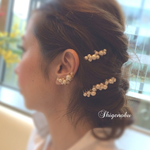 「ミックスパールのヘアコーム」と「mocomoco♡パールとビジューのイヤーカフ＆ピアス/イヤリング」のセット！