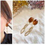 ✦べっ甲　ゴールド　2連フープ　ピアス/イヤリング