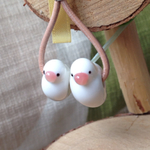 文鳥のとんぼ玉ストラップ