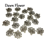 【B-3979】20pcs　花　22mm　金古美　チャーム
