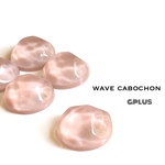 値下げ！送料無料【8pcs ウェーブカボションサークル ローズベージュ】 アクリル パーツ 