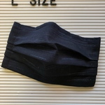 布マスク　プリーツ　ハンドメイド　ネイビー