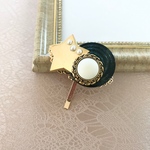 gold star アンティークボタン ポニーフック ヘアカフ