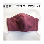 ダブルガーゼの立体マスク　マスク　2枚セット　3サイズ有り