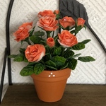 薔薇　7  粘土の花鉢 ミニチュア
