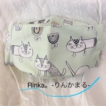 【猫柄】ダブルガーゼ使用布マスク