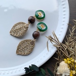 《限定》green rétro button✖️刺繍リボン