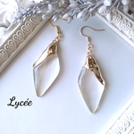 クリア×ゴールド素敵な菱形ピアス☆イヤリング
