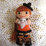 【mayumi48さまご予約品】ハロウィンめろちゃん♪ヒトガタあみぐるみ(オレンジ）