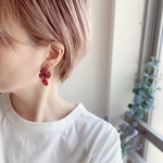 ｒｅｄ /flower ピアス/イヤリング