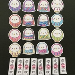 再販☆アマビエとアマダルマとおふだのフレークシール 