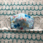 子ども立体マスク☆リボン柄水色(女の子)