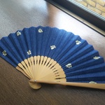 ねこの足あと扇子