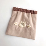 シンプルなクマさんの刺繍バネポーチ(小)