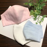 ダブルガーゼ無地シンプルな立体マスク☆ピンク