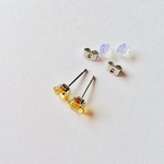 6mm シトリンスタッドピアス（アレルギー対応）サージカルステンレス